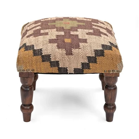 Natural Furnish Handmade Jute Soft Ottomans Square Shape Stool for Sitting and Foot Rest with Wooden Legs, Entryway Modern Stool for Living Room, Bedroom, Hall (Yellow, L40 cm x W40 cmx H35 cm) | Walmart (US)