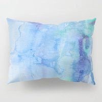 Blue Watercolor Pillow Case Abstract Coastal Bedroom Decor | Etsy (US)