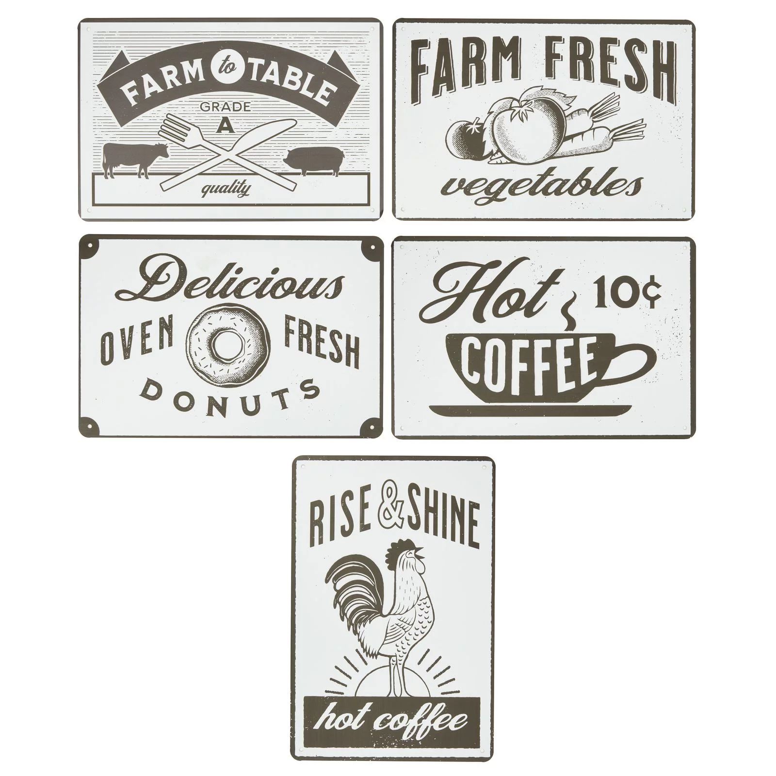 5 Pack Vintage Kitchen Signs, Rustic Farmhouse Wall Décor, 11.8 x 7.8 inches - Walmart.com | Walmart (US)