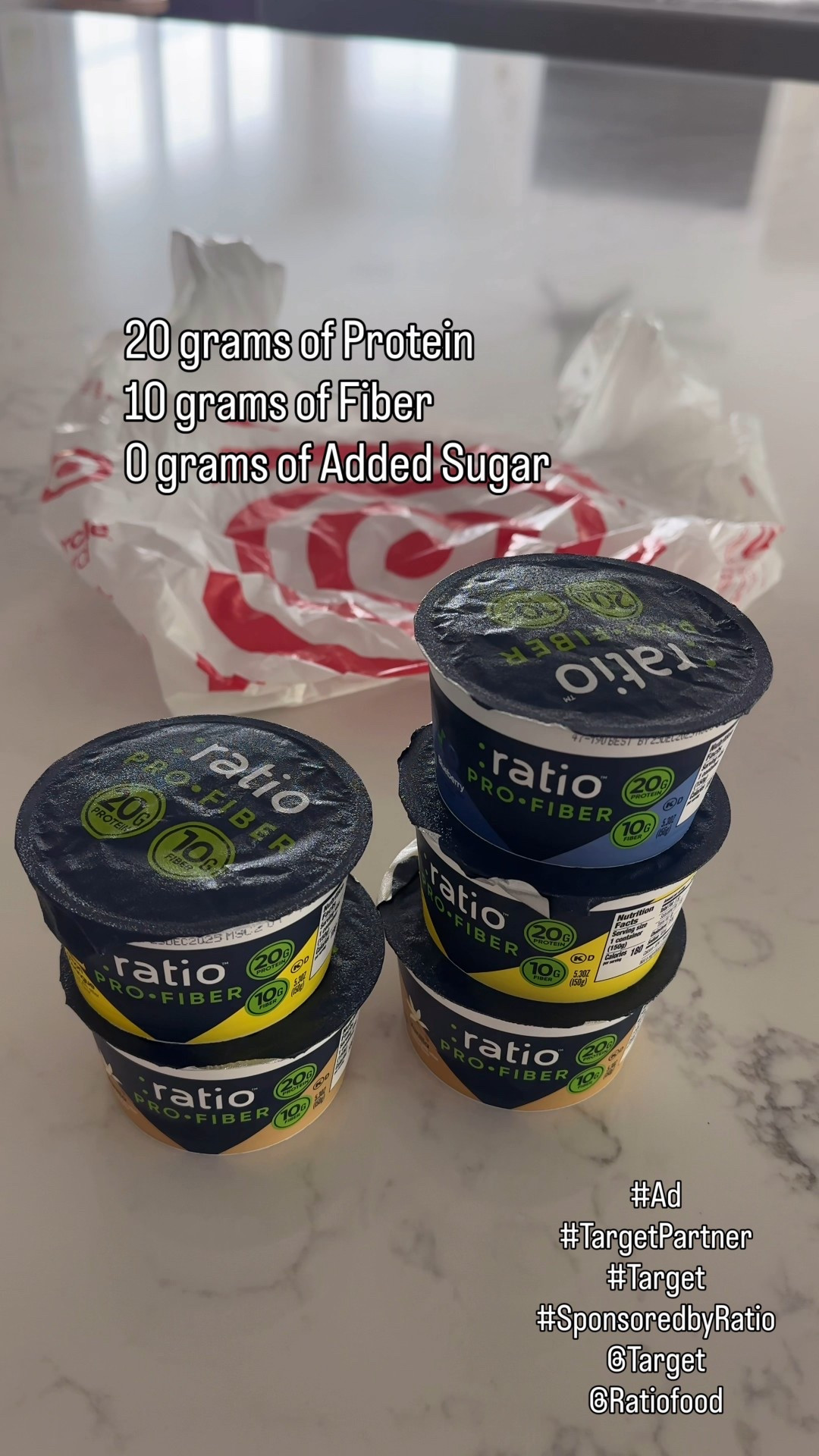 #AD Sharing one of my favorite high protein + high fiber snack options from Target, the :ratio Pro-Fiber yogurt. Each one has 20g of protein and 10g of fiber, which makes it an easy, nutrient dense choice when I want something quick that actually supports my routine.
I tagged the exact flavors I picked up so you can shop them directly here. @ratiofood @target #SponsoredbyRatio #TargetPartner #Target


#LTKfoodie #LTKActive