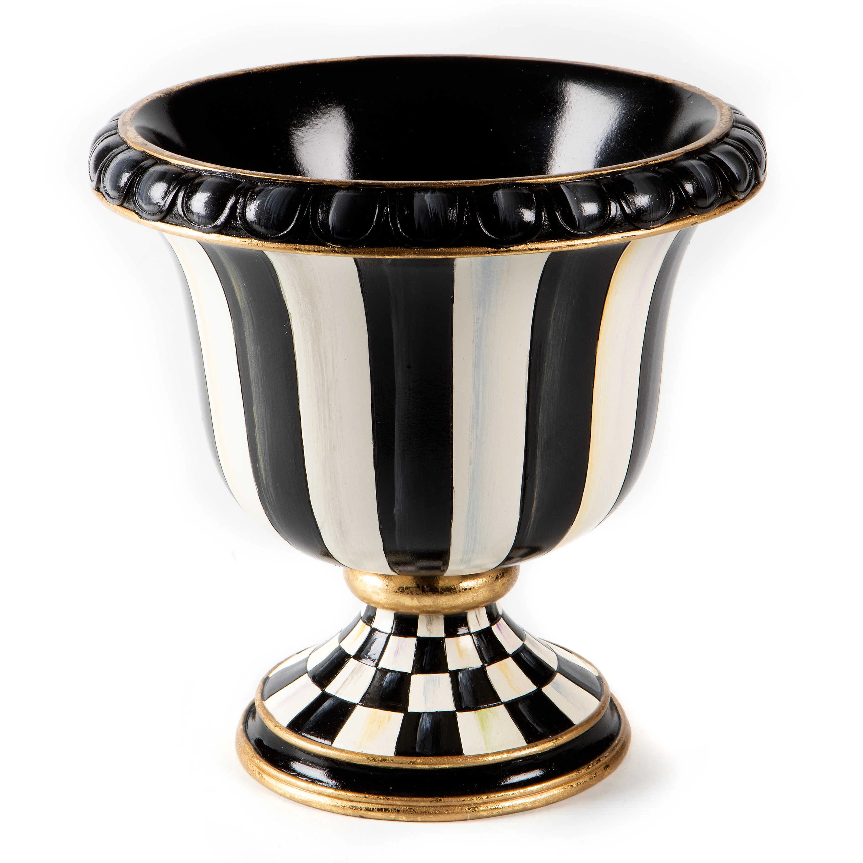 MacKenzie-Childs Courtly Check Stripe Tabletop Urn & Reviews | Wayfair | Wayfair North America