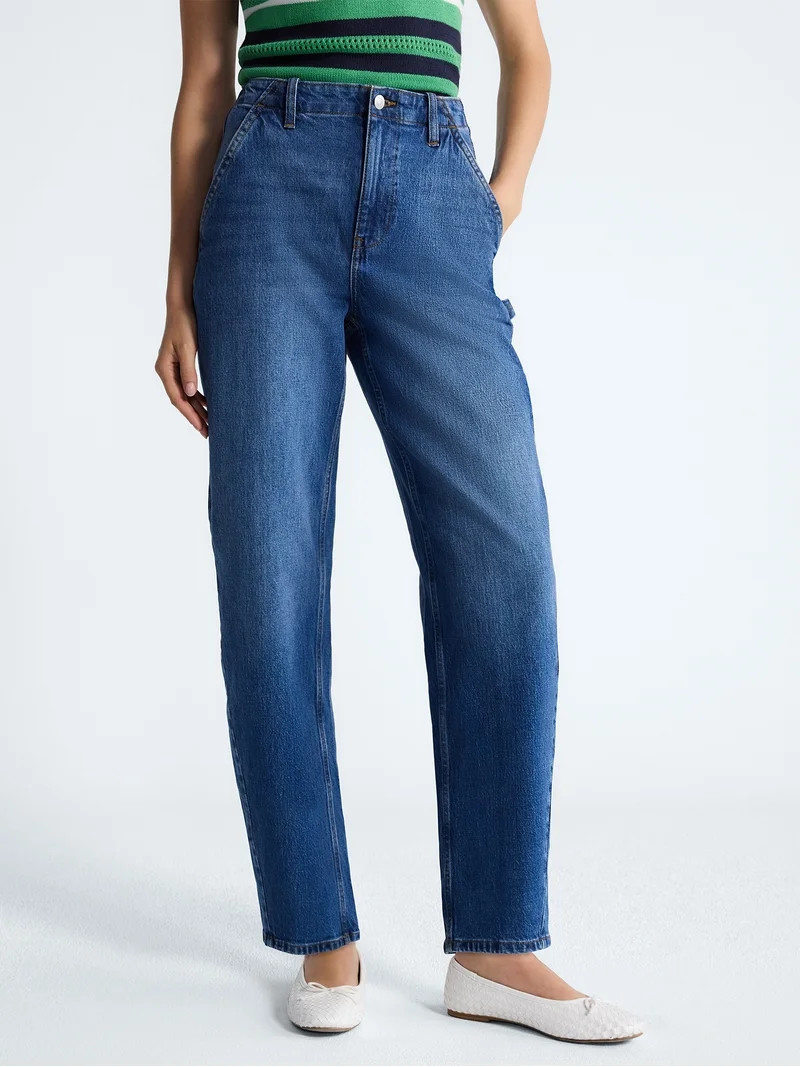 Free Assembly(No ratings yet) Free Assembly Women's High Rise Cropped Carpenter Barrel Jeans, 26"... | Walmart (US)