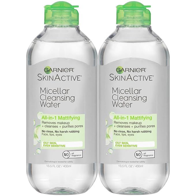 Garnier SkinActive Micellar Cleansing Water for Oily Skin, 13.5 Ounce (Pack of 2) | Amazon (US)