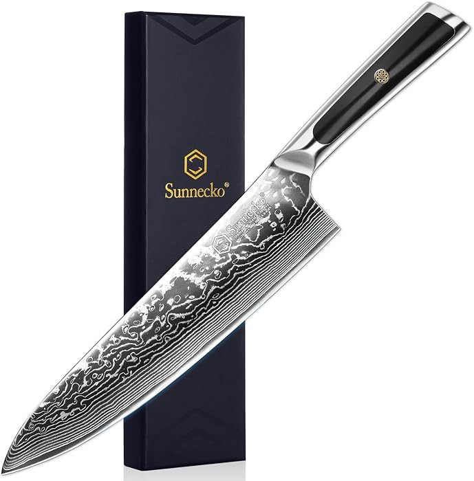 8 Inch Japanese Damascus Chef Knife - Ultra Sharp 10-12 Degree Edge VG10 67 Layers Kitchen Cookin... | Amazon (US)