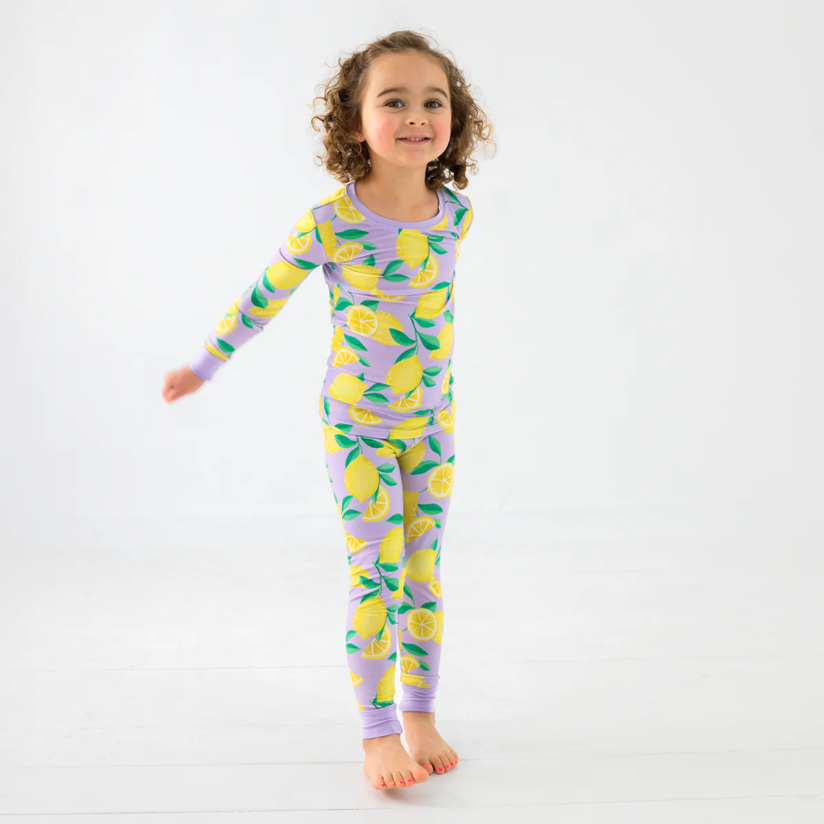 Lavender Sunny Citrus Two-Piece Pajama Set | Little Sleepies