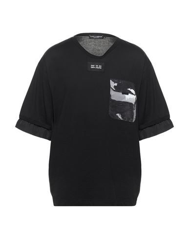 Dolce & gabbana Man T-shirt Black Size XS Cotton, Polyester, Viscose, Polyurethane | YOOX (US)