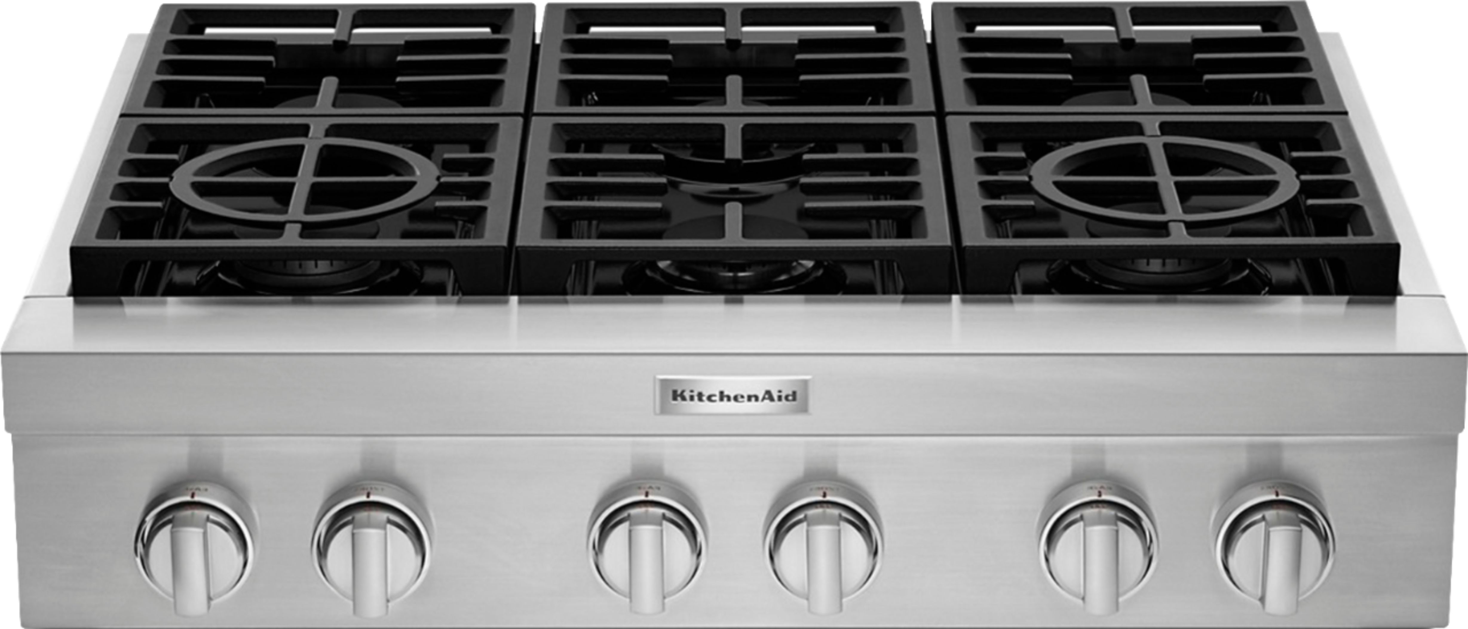 KitchenAid Commercial-Style 36" Built-In Gas Cooktop Stainless steel KCGC506JSS - Best Buy | Best Buy U.S.