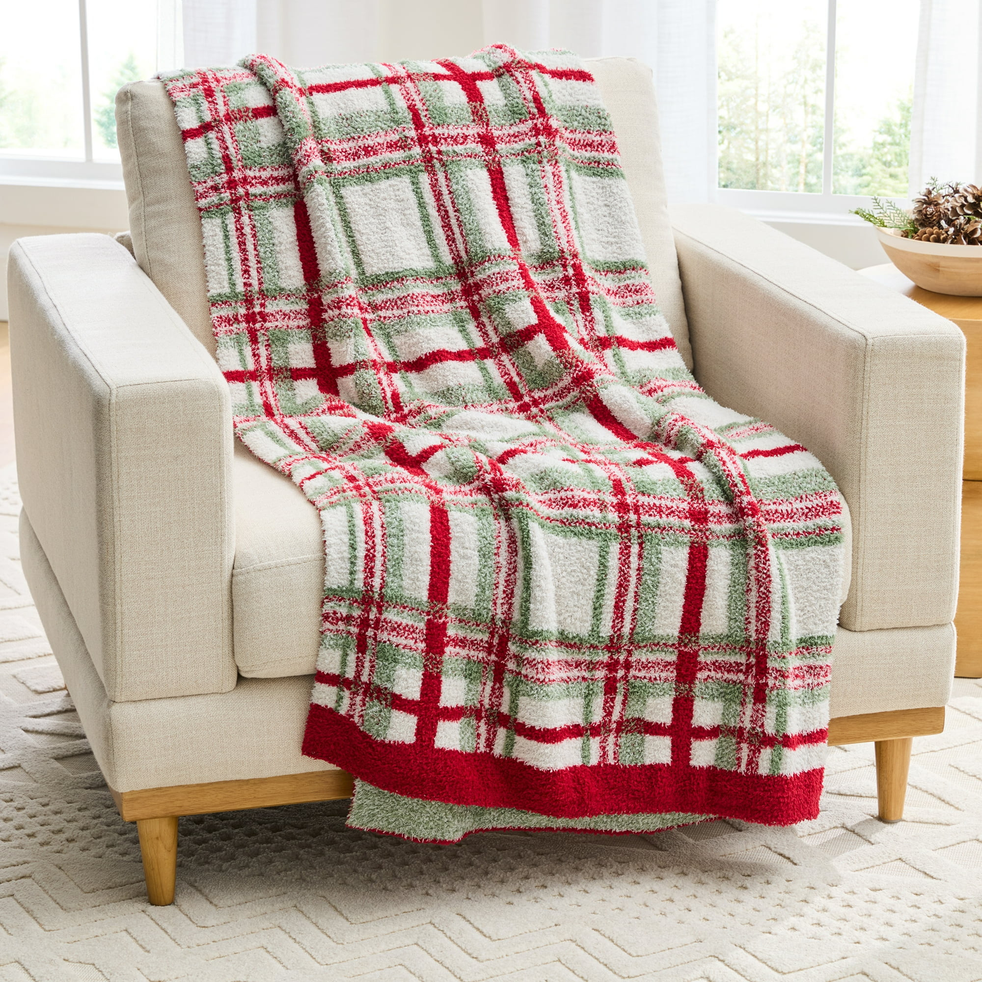 Better Homes & Gardens Cozy Knit Oversized Warm Tartan Plaid Couch Throw Blanket for All Ages | Walmart (US)