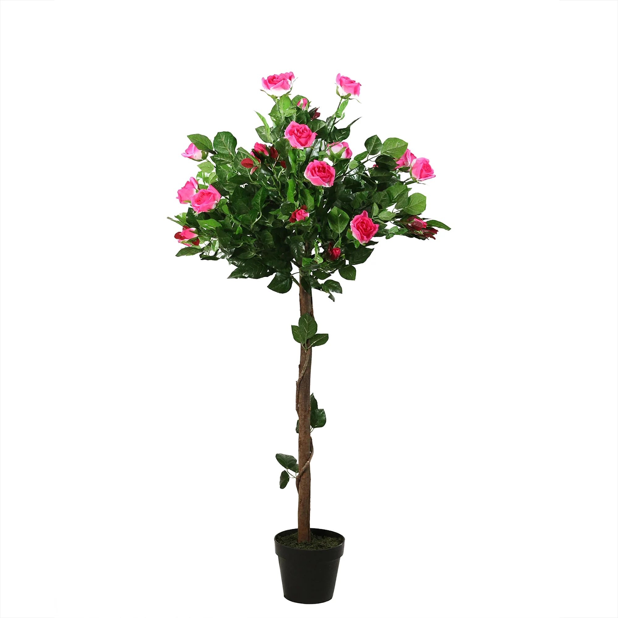 49.5" Potted White and Pink Artificial Rose Garden Tree | Walmart (US)