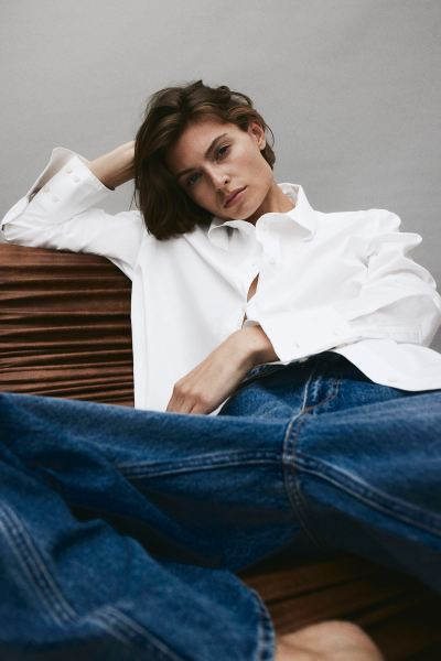 Cotton Shirt - White - Ladies | H&M US | H&M (US + CA)