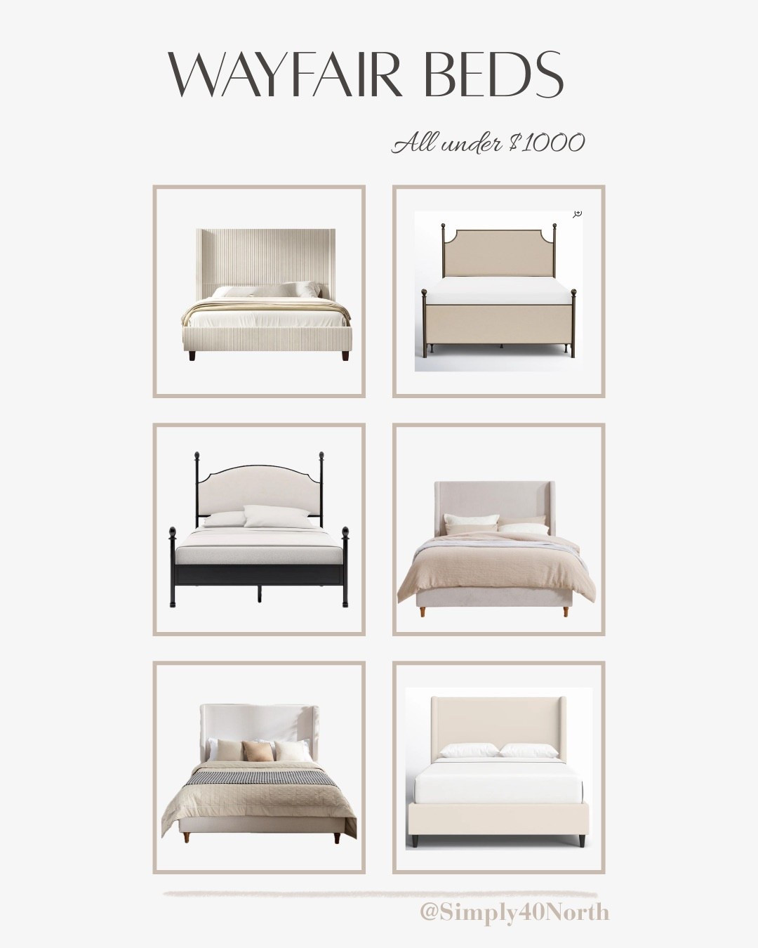 My top beds at Wayfair.  The price of all the beds is below $1000.

#LTKHome