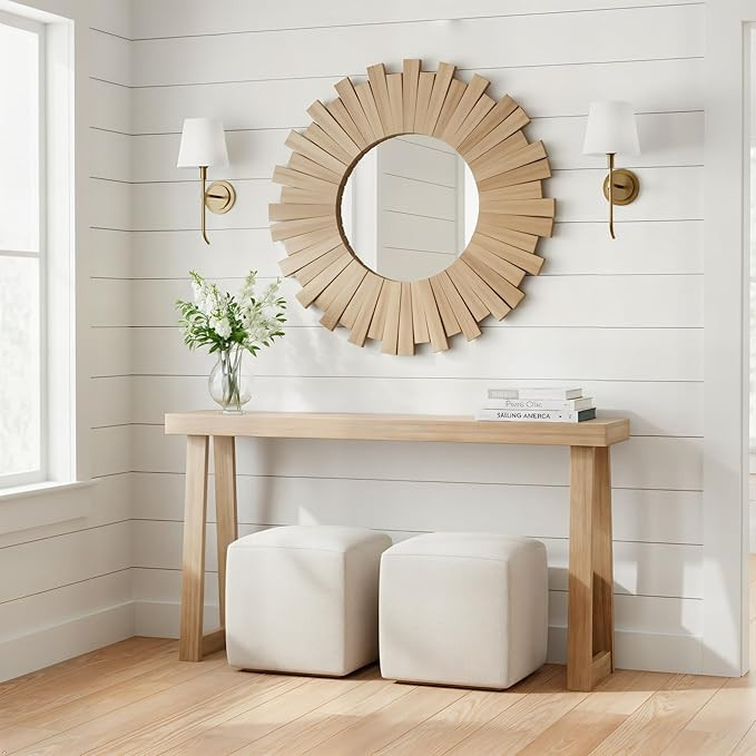 Plank+Beam Solid Wood Console Table, 56 Inch, Sofa Table, Narrow Entryway Table for Hallway, Behi... | Amazon (US)