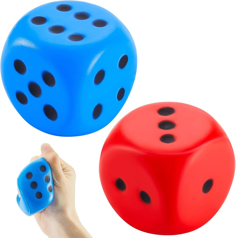 Zomiboo 2 Pcs Large Foam Dice Soft Jumbo Dot Dice Learning 6 Sided Foam Dice Fake Giant Dice Anxi... | Amazon (US)