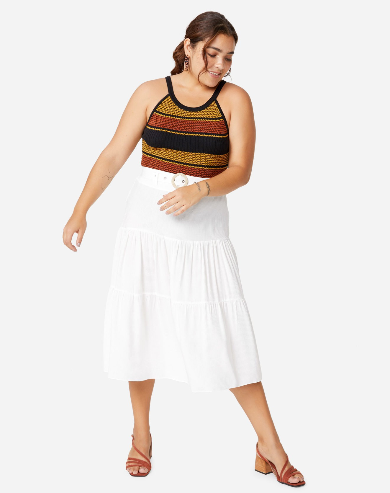 SAIA MIDI RECORTES VISCOSE JACQUARD | Amaro BR