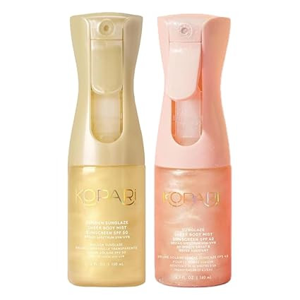 Kopari Golden Sunglaze Sheer Body Mist Sunscreen SPF 50 & Rose Gold Sunglaze Sheer Body Mist Suns... | Amazon (US)