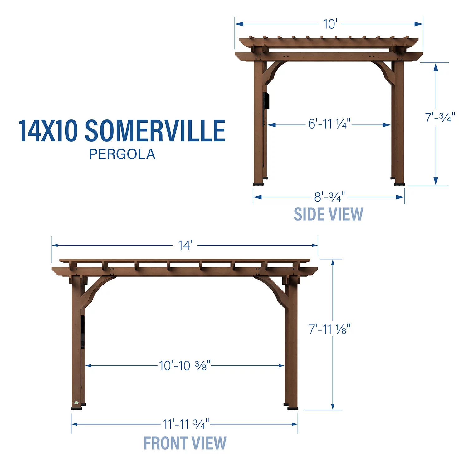 Backyard Discovery 14' x 10' Somerville Pergola with Electric - Dark Walnut | Sam's Club