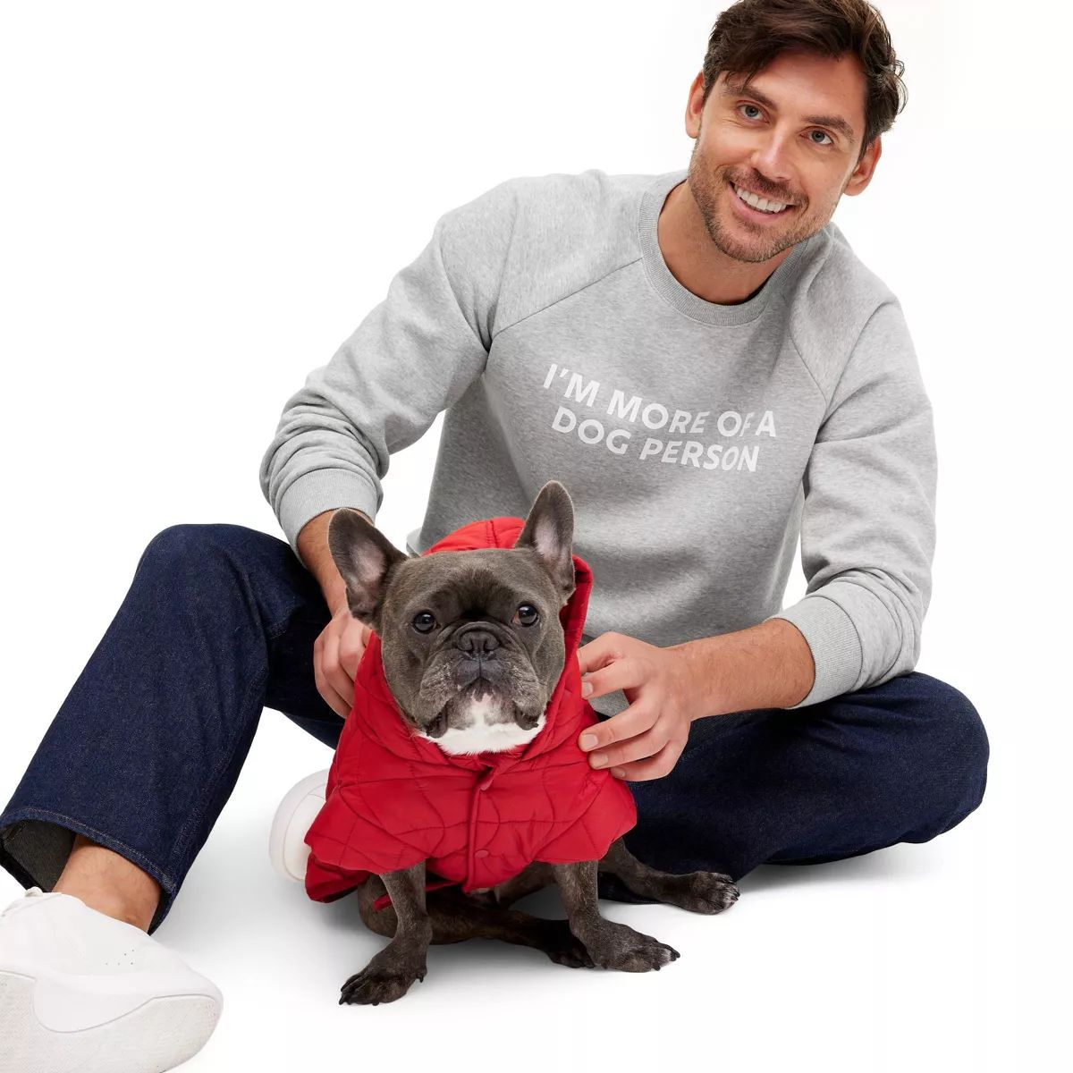 Adult "I'm More Of A Dog Person" Crewneck Sweatshirt - Heathered Gray - The Cuddle Collab | Target