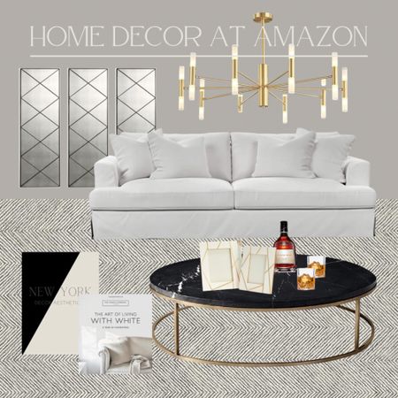 #livingroom #amazonhome #amazonhomedecor #founditonamazon #furniture #couch #dupes #mirror #wallmirror #coffeetable #decorbooks #lightfixture #rug

#LTKfamily #LTKhome