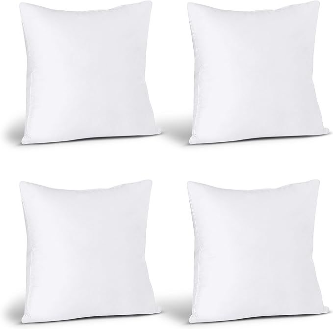 Utopia Bedding Throw Pillows Insert (Pack of 4, White) - 18 x 18 Inches Bed and Couch Pillows - I... | Amazon (US)