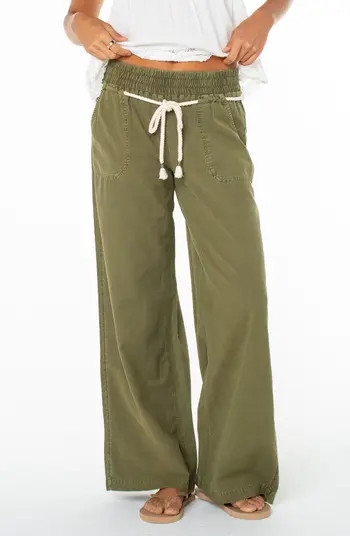 Roxy Paddle On Drawstring Cotton & Linen Pants | Nordstrom | Nordstrom