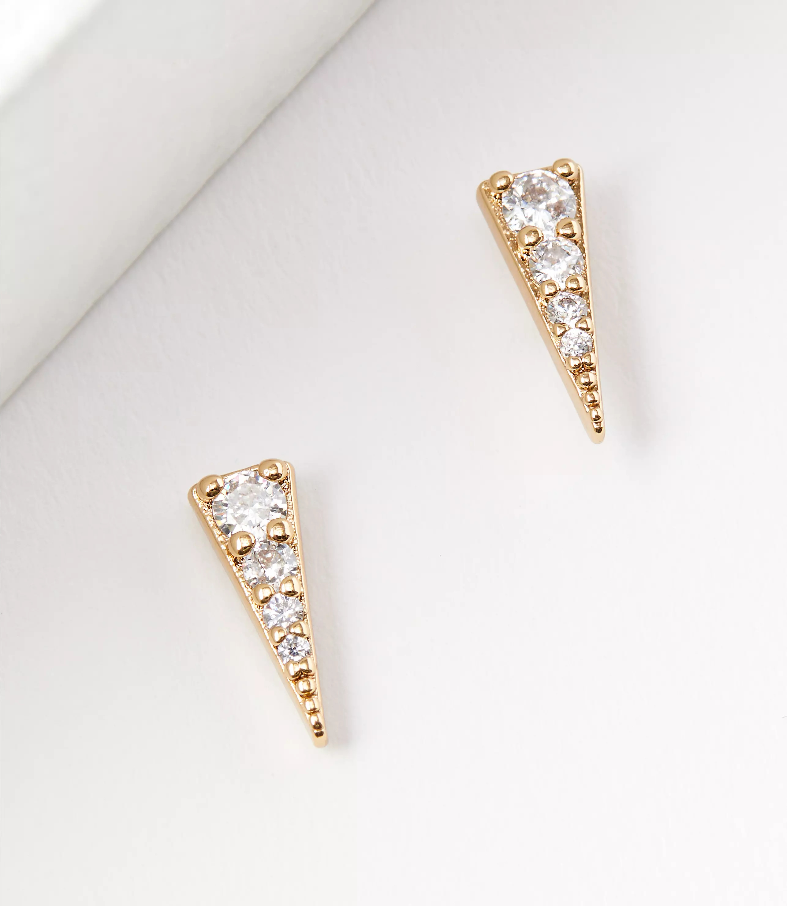 Demi Fine Mini Sparkle Triangle Stud Earrings | LOFT