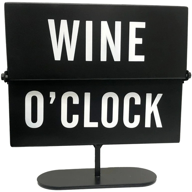 Crystal Art Gallery Mainstays Black & White Metal Wine and Coffee Tabletop Flip Sign, 7.9" x 8.5" | Walmart (US)