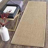 Amazon.com: SAFAVIEH Natural Fiber Collection 2'6" x 16' Maize / Linen NF141B Border Sisal Runner... | Amazon (US)