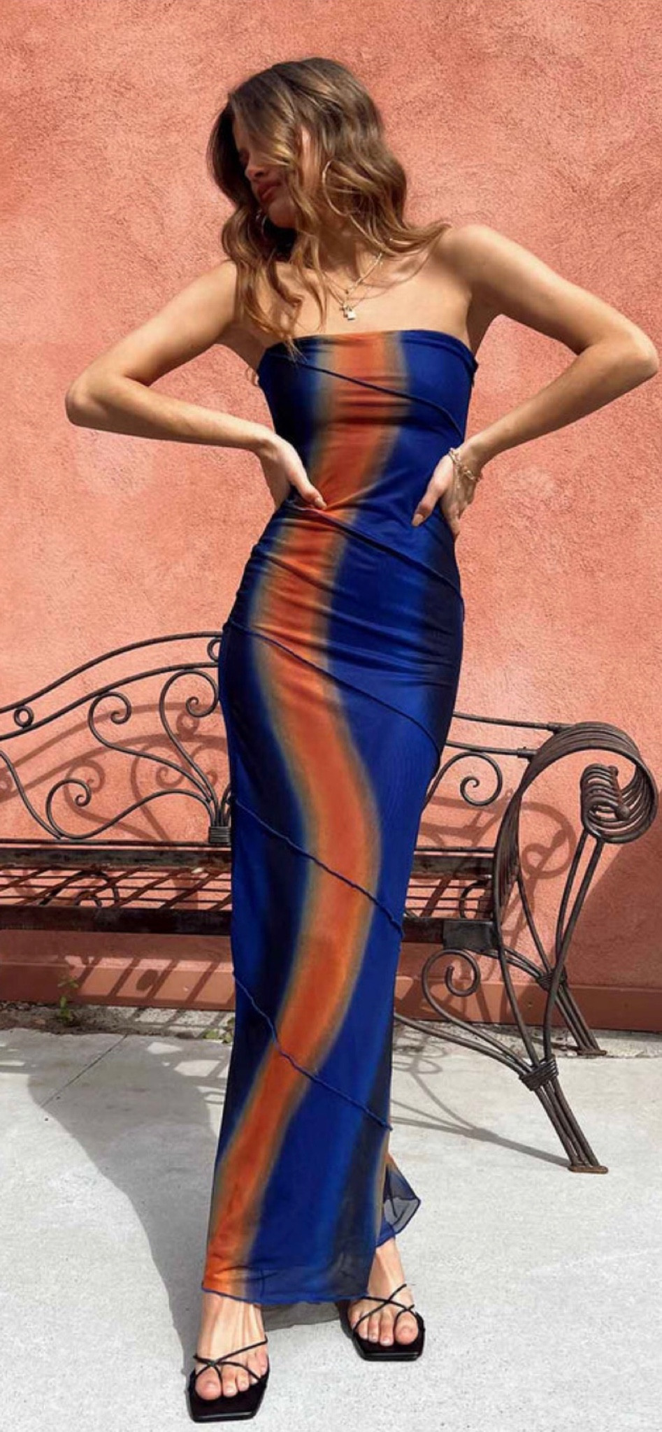Blue and orange maxi dress, fitted dress, summer dress, colorful dress

#LTKtravel #LTKFestival #LTKunder100