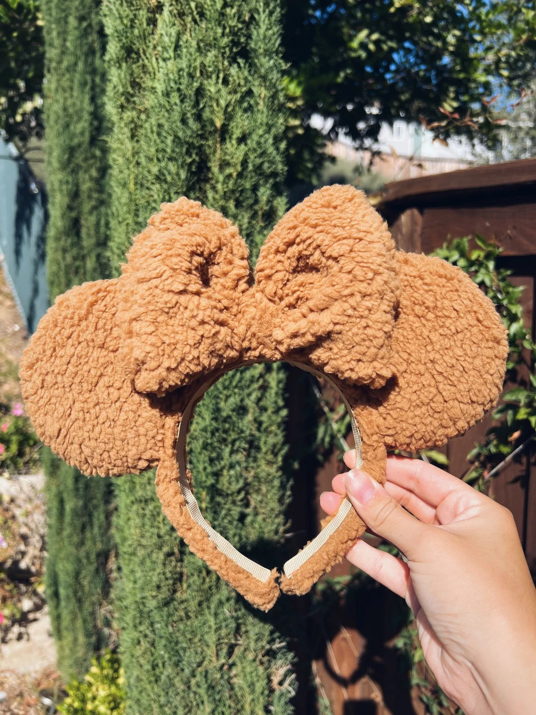 Brown Sherpa Disney ears / Brown sherpa handmade ears / sherpa mickey ears | Etsy (US)