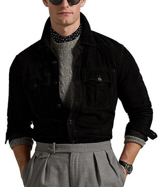 Suede Utility Shirt Jacket | Dillard's