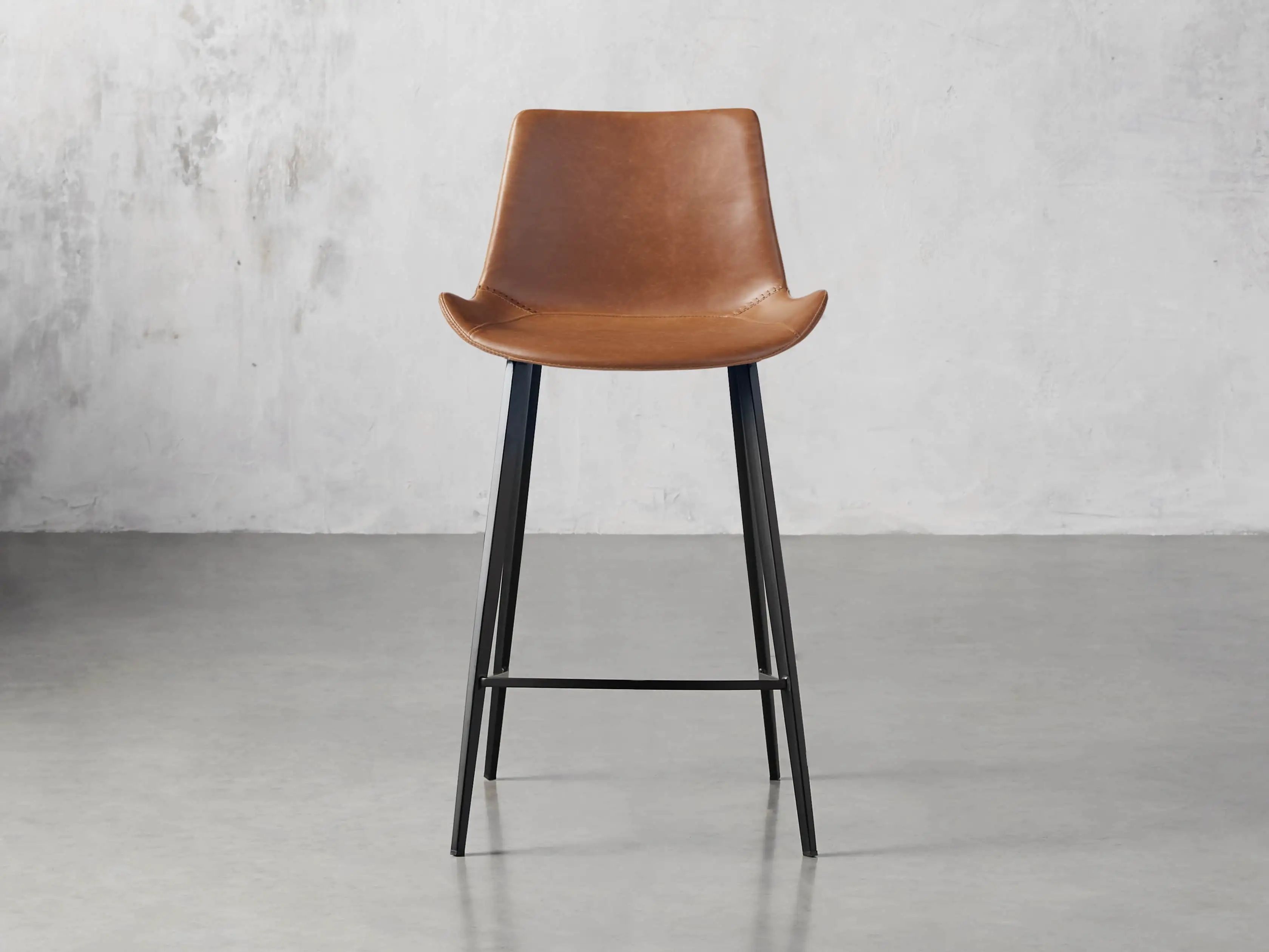 Gage Faux Leather Stool | Arhaus