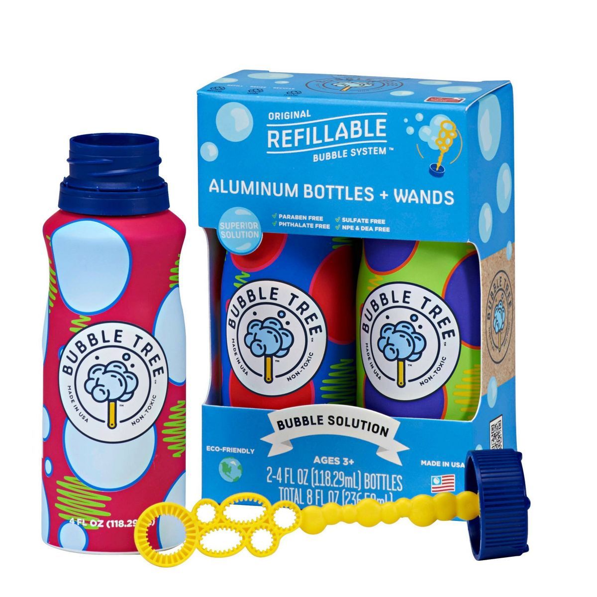 Bubble Tree Aluminum Bottles & Wands Bubble Solution - 4 fl oz Each | Target