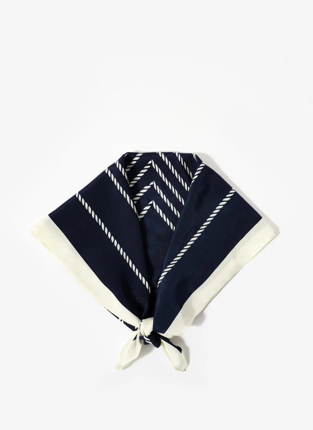 Navy Print Square Neck Scarf | Mint Velvet