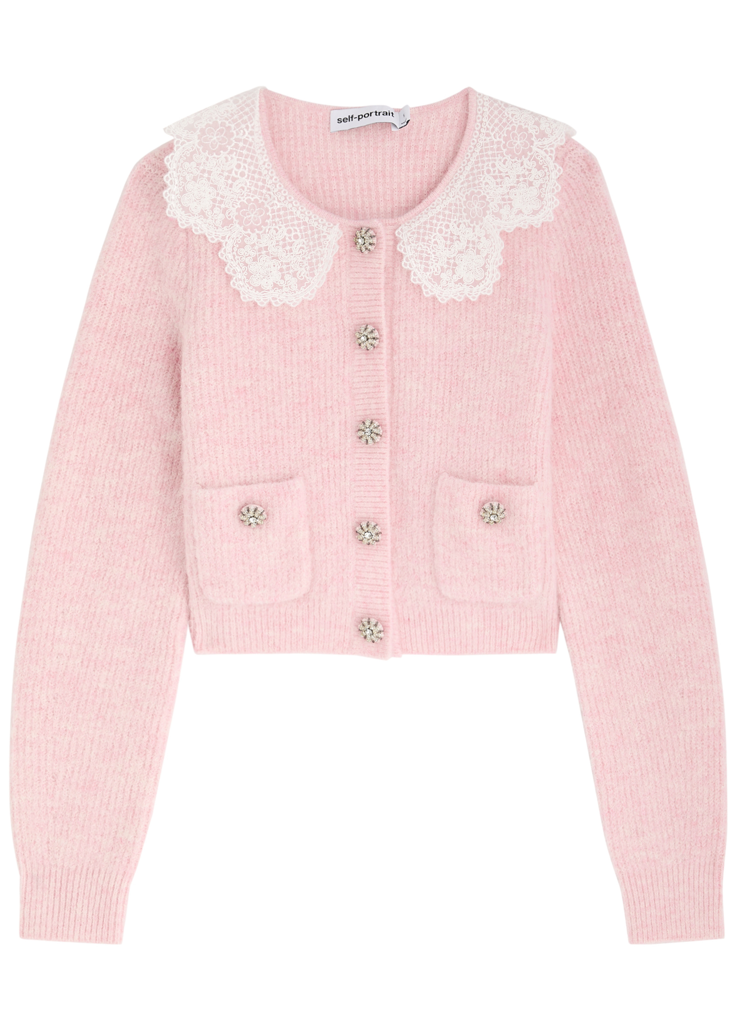 Lace-trimmed alpaca-blend cardigan | Harvey Nichols