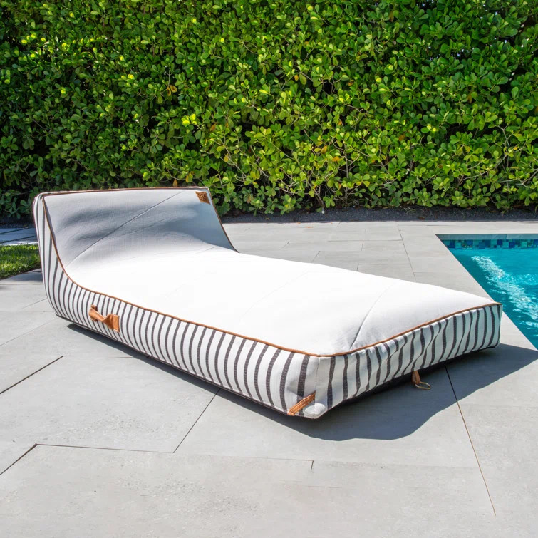 Big Joe Lux Chaise Premium Inflatable Pool Float, Cape Stripe, UV Protected | Wayfair North America