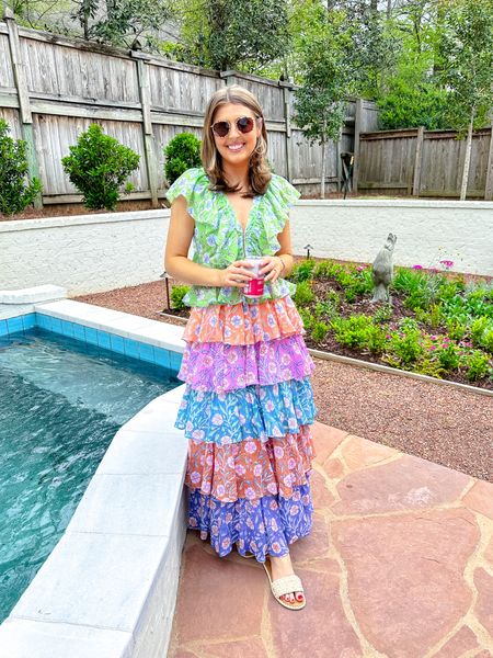 Fun party dress for spring! Wearing an XS! Runs a little big IMO! Sandals are old.

Maxi dress // party dress // summer dress 

#LTKstyletip #LTKSeasonal