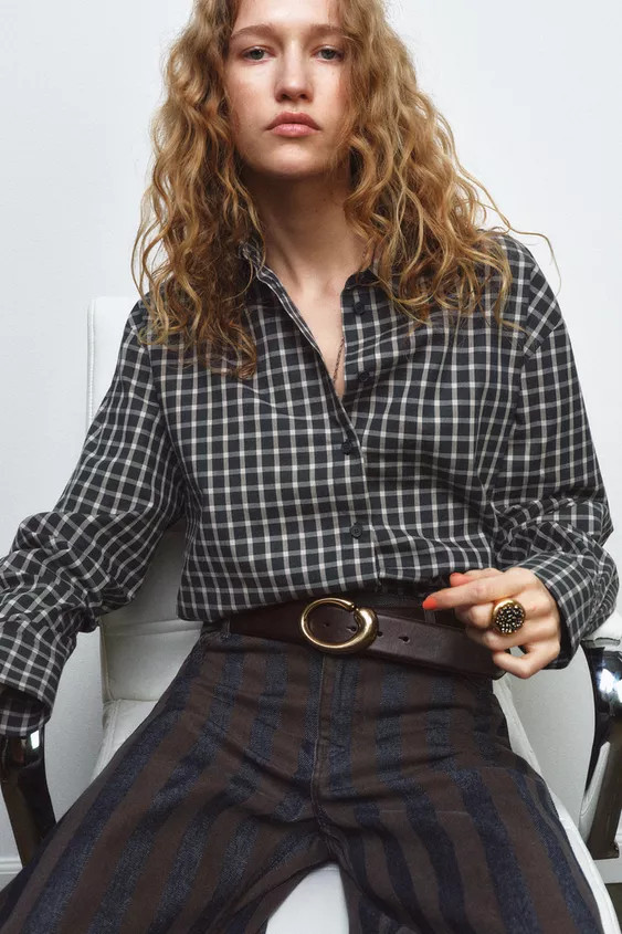 100% LEATHER BELT WITH OVAL BUCKLE | Zara UK