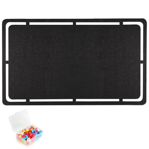 SEG Direct Large Felt Pin Board for Wall, Memo Board 28" x 17", Bulletin Board and Notice Board with 35 Push Pins for Notes, Pictures, Office Home Decor, Black | Amazon (US)