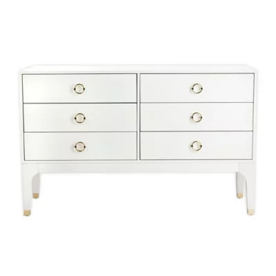 Safavieh Lorna 6-Drawer Dresser in White | Bed Bath & Beyond