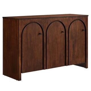 MODWAY Appia 3-Door Arched Door Sideboard Storage Cabinet in Walnut EEI-6536-WAL - The Home Depot | The Home Depot