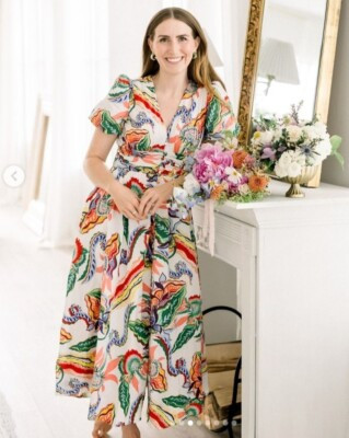 Anthropologie Katerina Button Front A-Line Midi Dress White Multicolor floral M | eBay | eBay US
