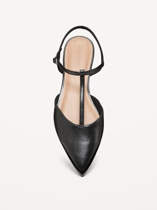 Faux-Leather Mary Jane T-Strap Flats for Women | Old Navy (US)