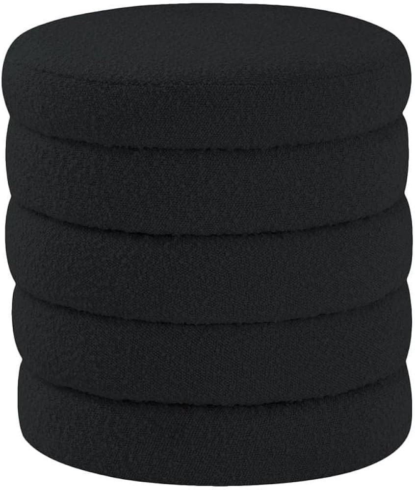 Meridian Furniture Aphia Collection Modern | Contemporary Boucle Fabric Upholstered Ottoman with ... | Amazon (US)