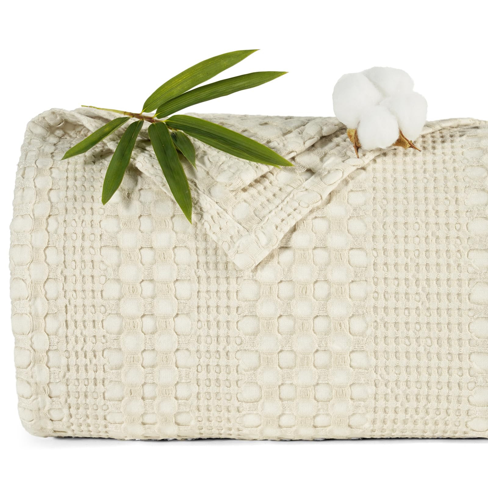 PHF Stone-Washed Cooling Waffle Blanket - Queen Size, Lightweight Breathable Summer Blanket, 60% ... | Amazon (US)