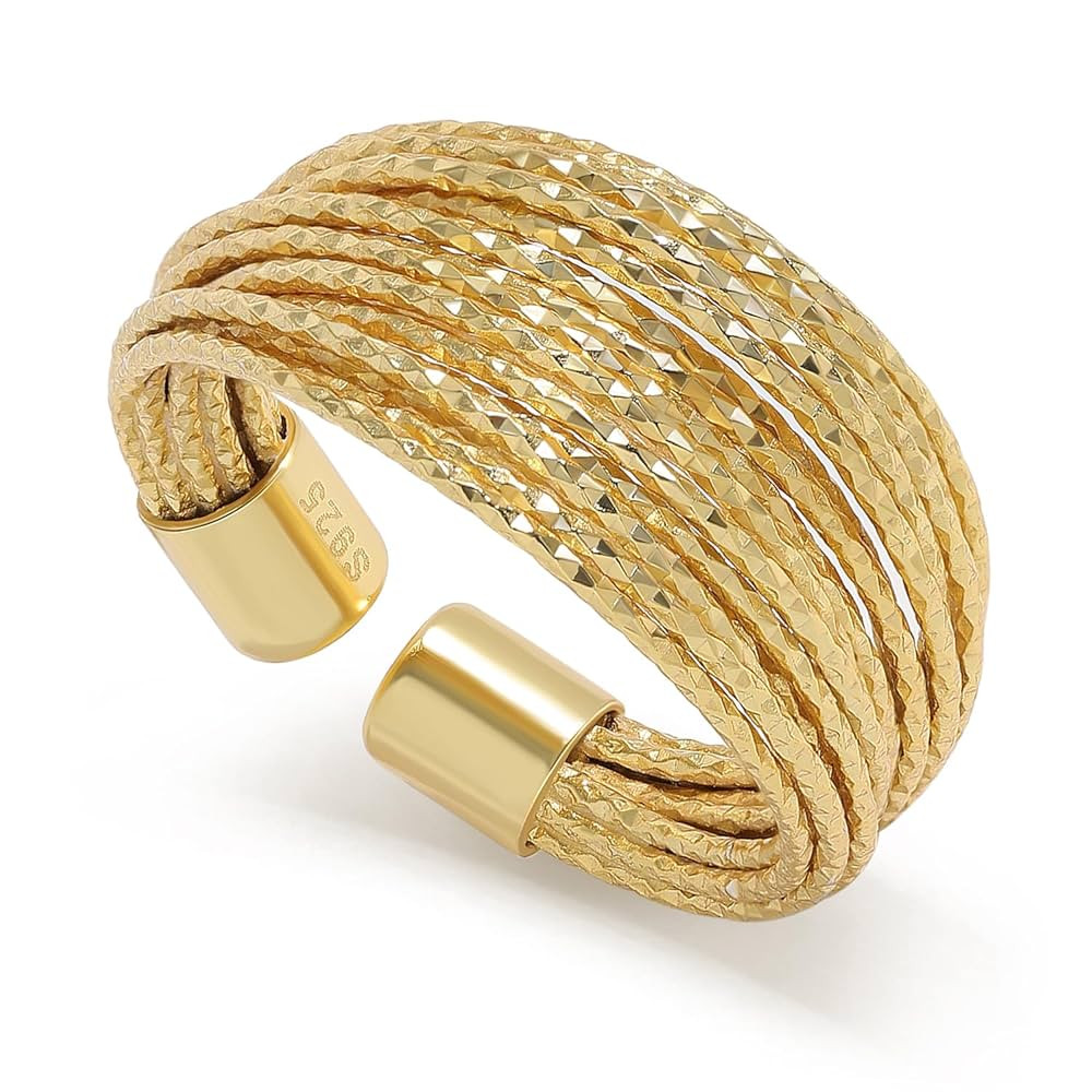 Meissa Gold Thumb Rings for Women Crossover Statement Ring Fashion Chunky Band Rings 925 Sterling... | Amazon (CA)