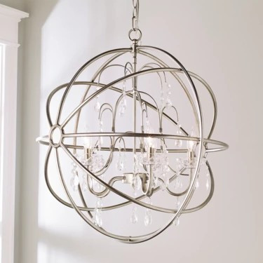 Crystal and Metal Orb Chandelier | Shades of Light