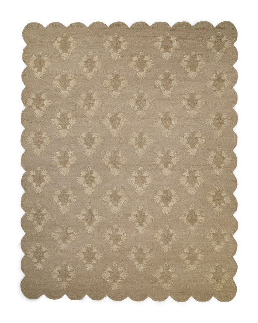 7x9 Wool Blend Scalloped Rug | TJ Maxx