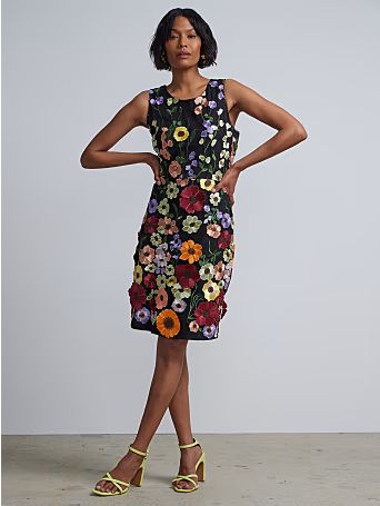 3-D Floral Sheath Dress - New York & Company | New York & Company