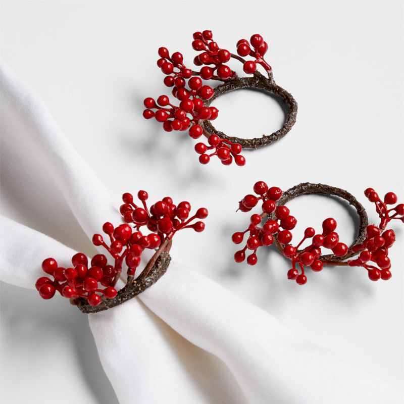Holiday Red Berries Napkin Ring + Reviews | Crate & Barrel | Crate & Barrel