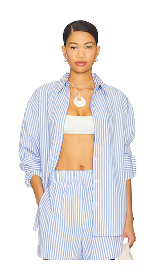 The Everything Shirt in French Blue Stripe | Revolve Clothing (Global)